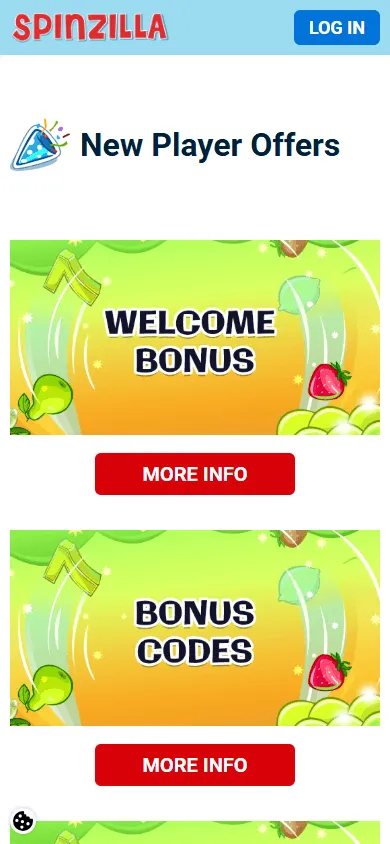 Spin It Casino mobile promotions area